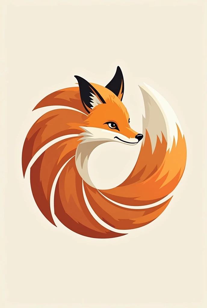 (4 divisions), Different fox tail logos attached to the letter O,  Color orange and white , without gradients