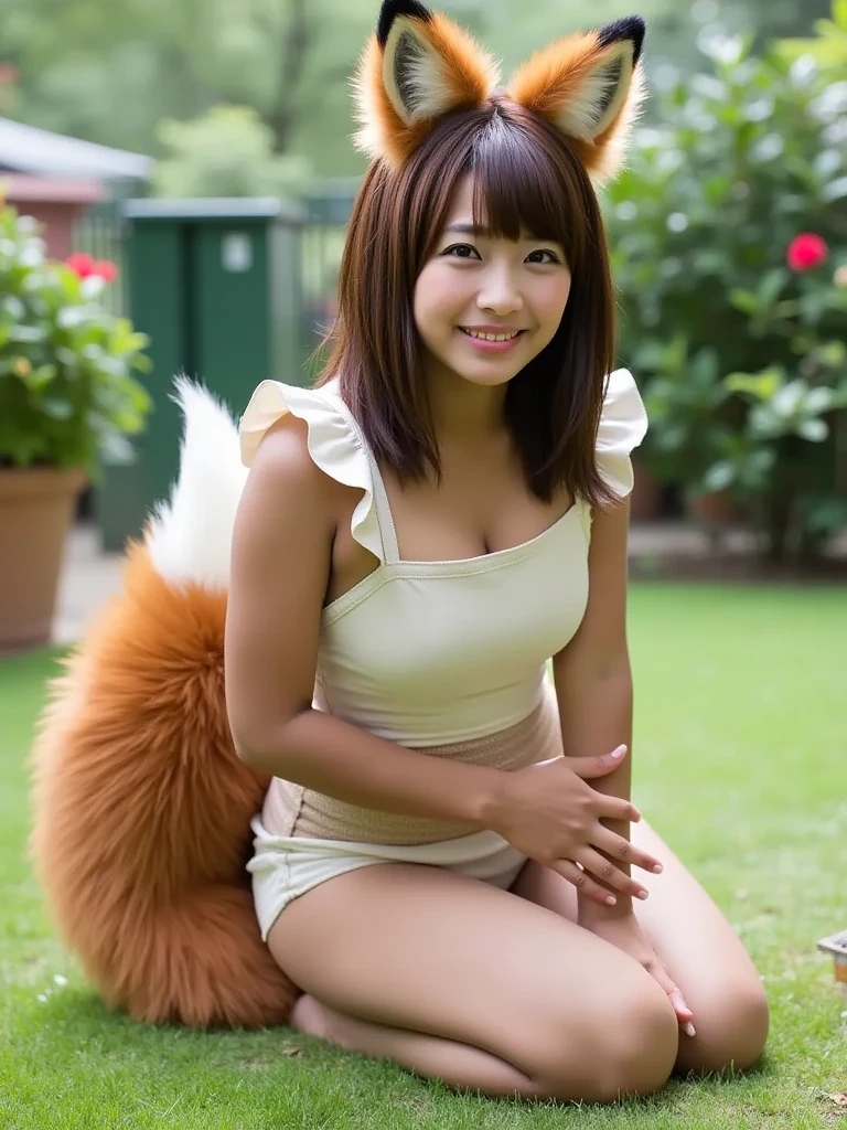 (8k, RAW photo, best quality, masterpiece), (photorealistic), outstanding details, ultra-high resolution, anatomically correct, textured skin, (Extremely precise and accurate anatomy),
Ultra Detailed Face, Detailed Eyes,
One girl, (whole body:1.4), (full body:1.4), Cute Japanese girl , 20-year-old, ( Wolf Ears) , (wolf tail:1.4),
(levil grin), (Mouth slightly open), (cuspid) ,
Side braids, light Brown Hair,
curvy, beautiful breasts,
(medieval European summer clothes:1.2), lightly dressed, short dress,
in the forest, grassland, wilderness, Forest,
Background blur, far and near method,
morning sun, (backlighting),
reflection light from below,
atmospheric perspective, depth of field,
(dramatic lighting), cinematic lighting,
Artistic, Baroque, Cinematography, Portrait Photography,