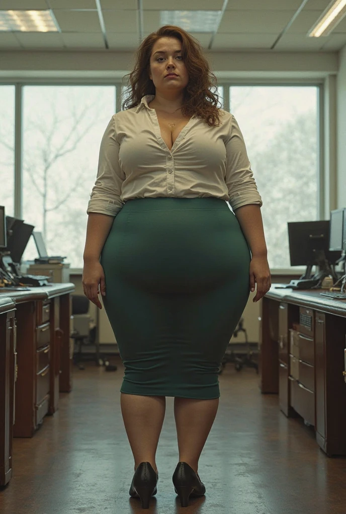 50 years old, A woman with short blonde haire, square cut Real women, she has an hourglass figure, she has a surreal, hentai-like physique, with exaggerated curves that showcase large buttocks and voluminous breasts, she is verry slim
Cadre supérieur
Bureau moderne
Banane dans la Bouche
Regard énervé
Concentration
Documents éparpillés
Stress
Écran d’ordinateur
Pause déjeuner