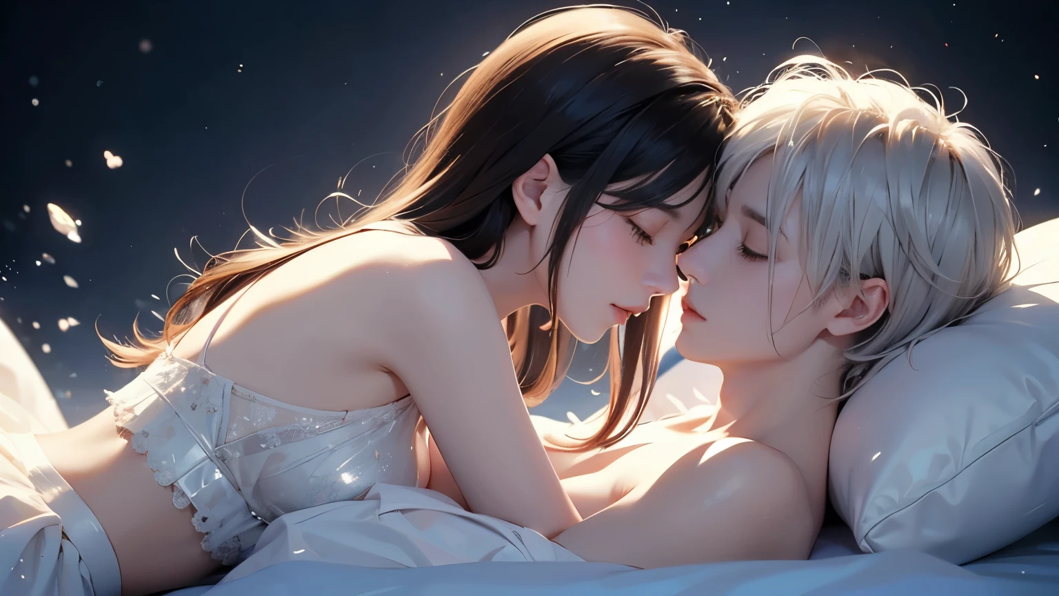 white sheets
A canvas of love between him and her
Become a white sea
I'm going back to the fish and drawing
Even if the scales rub against each other and hurt each other
Because I can't go back
The breath melts and becomes foam
Love you don't show anyone
Because I'll tell you with your body
Heartbeats that resonate with each other overflow
Your tears become pearls
Resplendent canvas
A secret painting just for the two
No matter what time you cut
There is nothing but love
Whiter than the universe white white
Get feverish
I can't leave
From the gap between entangled fingers
Don't let loneliness run out
Tie strong and strong
"like"So much that it's painful
Because I'm going to fill my heart
I don't want to let go
I can't leave
I can't go back
Two people who dive deep into the night