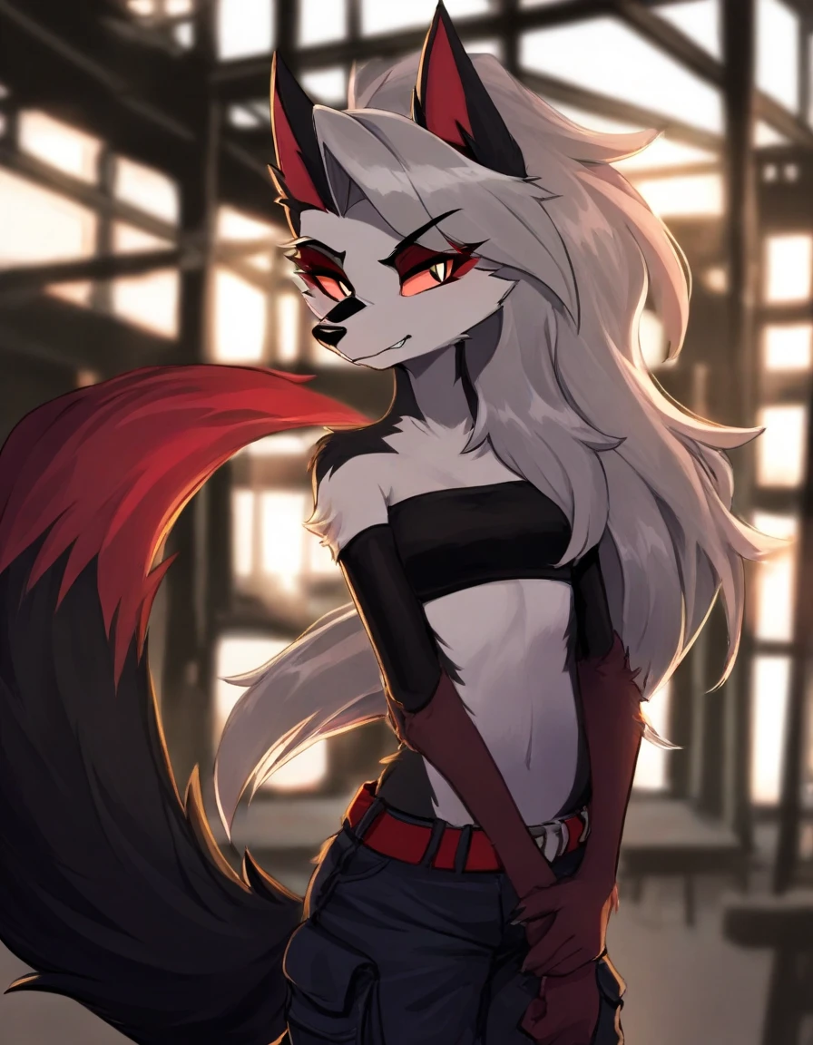 von Fluff-Kevlar, von Zackary911, von Kenket, von Kilinah, von Fluff-Kevlar, (Meisterwerk), (best quality), (anthro pelzig:1.3, Schnauze:1.2, anthro:1.3, pelzig:1.2, nur Frauen:1.2), (extrem detailliert:1.3), for him, Hellhound, for himcroptop, for himshorts,