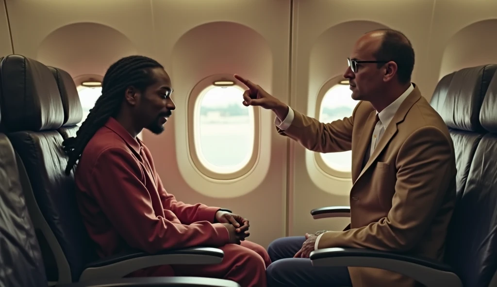 history painting of scene from hijacked twa flight inside first class three african american hijackers (1 fare skin with a dark afro) dinking beers and smoking cigarettes with the flight crew on their way to Cuba for asylum