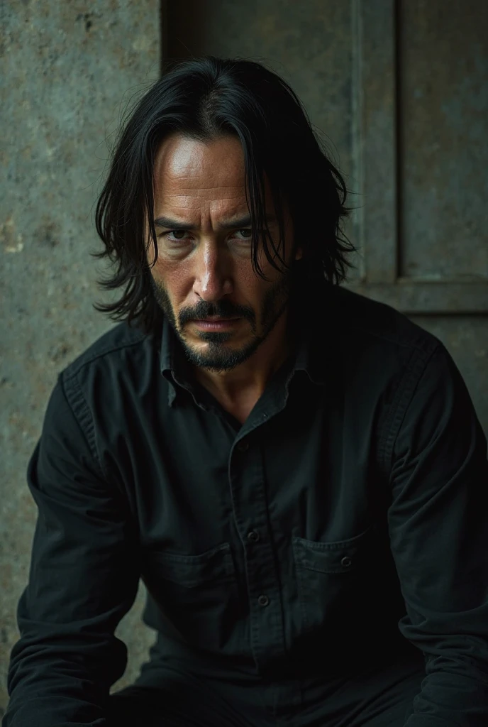 Show a clip of Keanu sitting alone, looking thoughtful)  