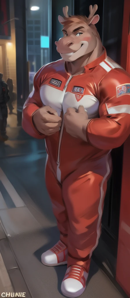 Full body character, hero, Adam strange character, he is wearing a red helmet with white details and a transparent visor showing his face, he is wearing a red skin-tight outfit with details, he is wearing a white backpack on top with a rocket in it making him fly, he is wearing yellow boots, naked, penis erect, penis cum, and in his hand he is holding a white space pistol, he is using his flying powers