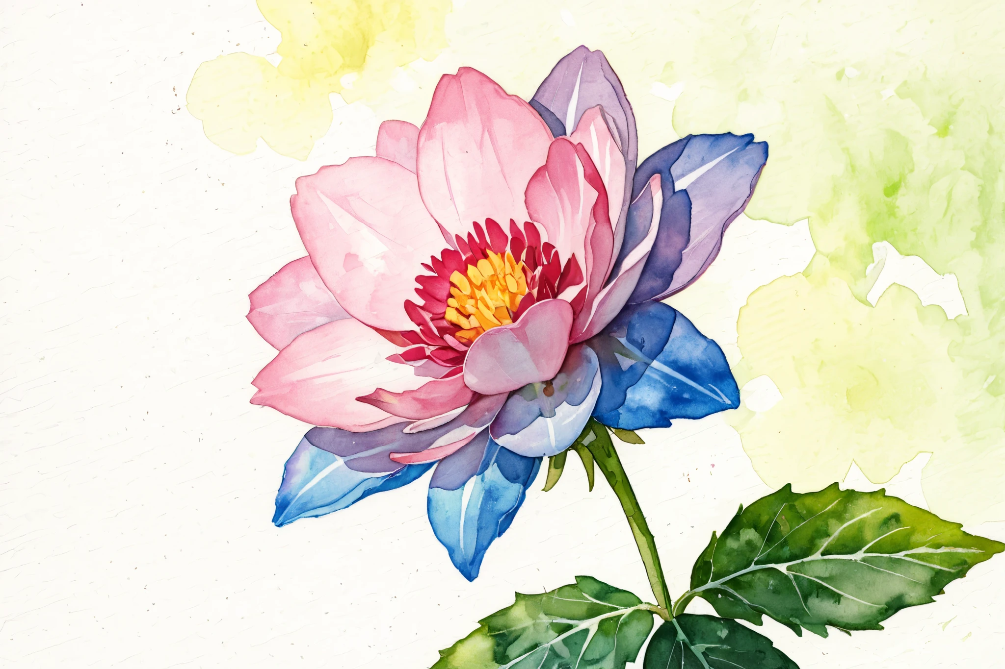 watercolor　flower　primary color　art　delicate　