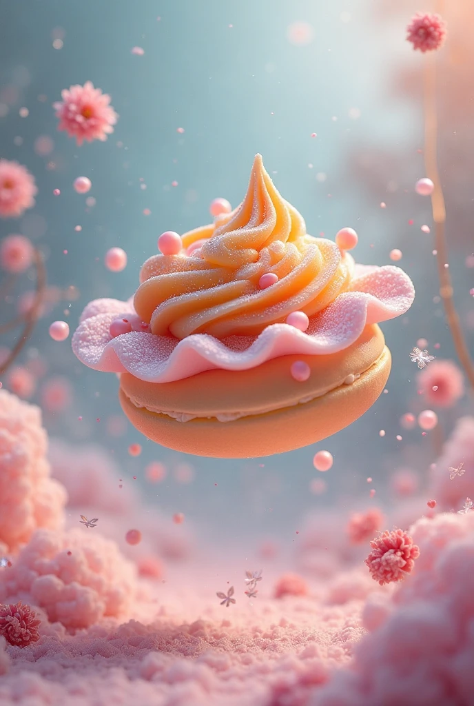 Make a small spoon with multicolor pastel glitter tiny pebbles inside with splash art style around 2d anime cute like in motion