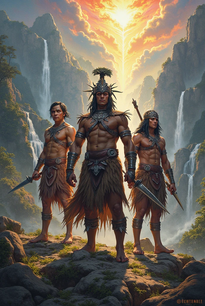 Create a poster that depicts symbols of courage and fortitude of filipino ancestors