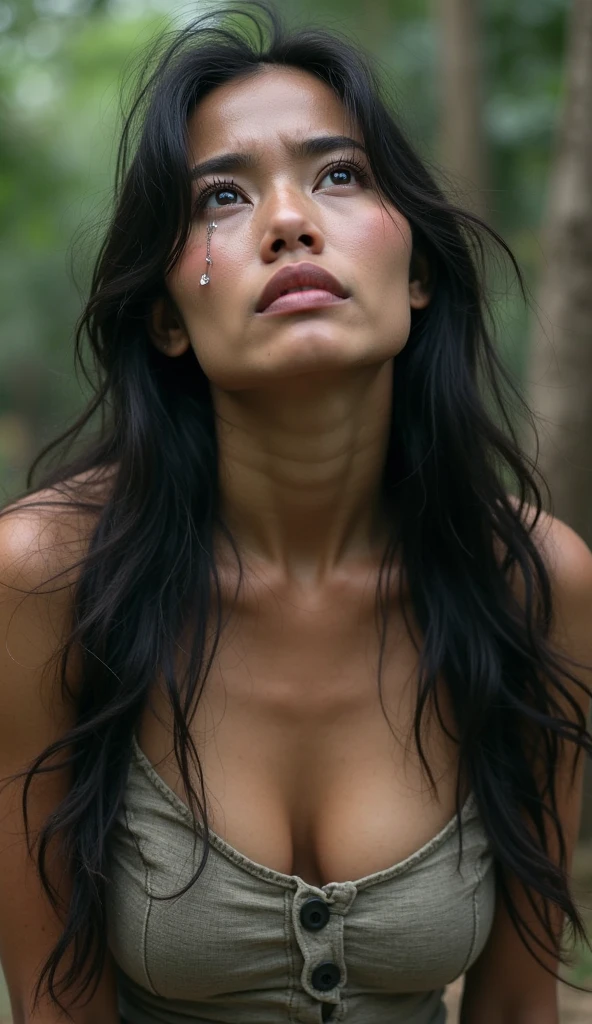 ((best quality)), ((masterpiece)), (detailed), perfect face
"night scene in a wet rainforest with moon light filtering through the leaaaaves" "dark atmospheric night scene" "naked wild young jungle girl katrina kaif" "holding her gigantic breasts" "squatting on the ground" "in a dense rainforest" "milk oozing out of her beautiful nipples and dripping down her pubic hair" "illuminated by the moonlight filtering through the leaves" "soft cinematic focus"