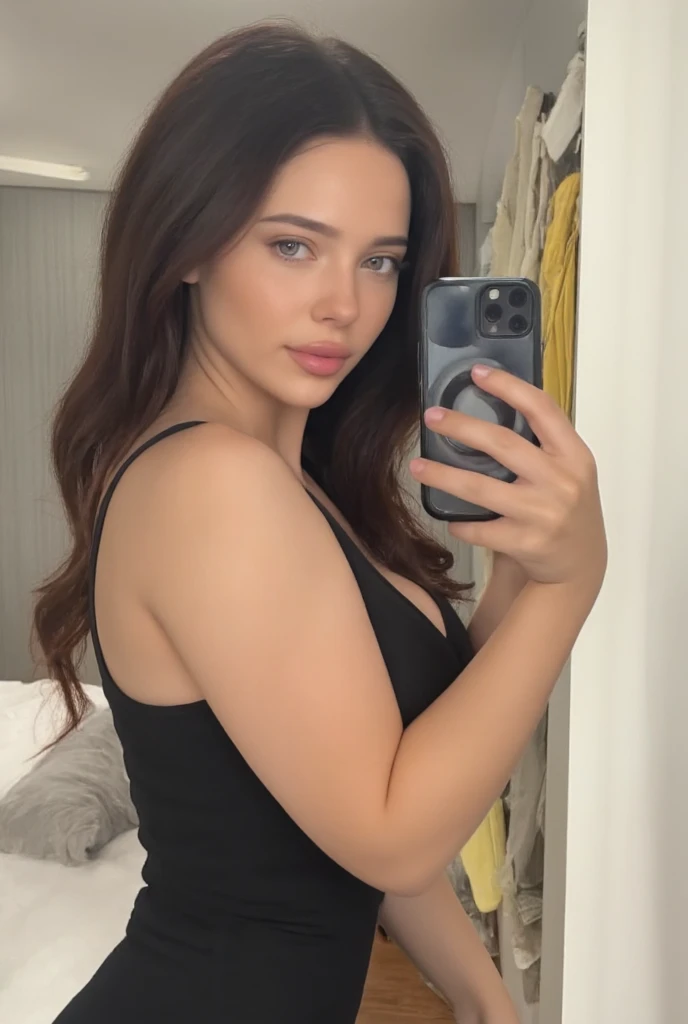 Very young sexy girl taking fashion photo and looking on camera, taken in 2 0 2 4, Retrato Sophie Mudd, pose casual, 1, foto perfil, Kailee Mandel, 2, she’s in sexy mini tight dress, she’s have a hourglass fit body and huge natural breast