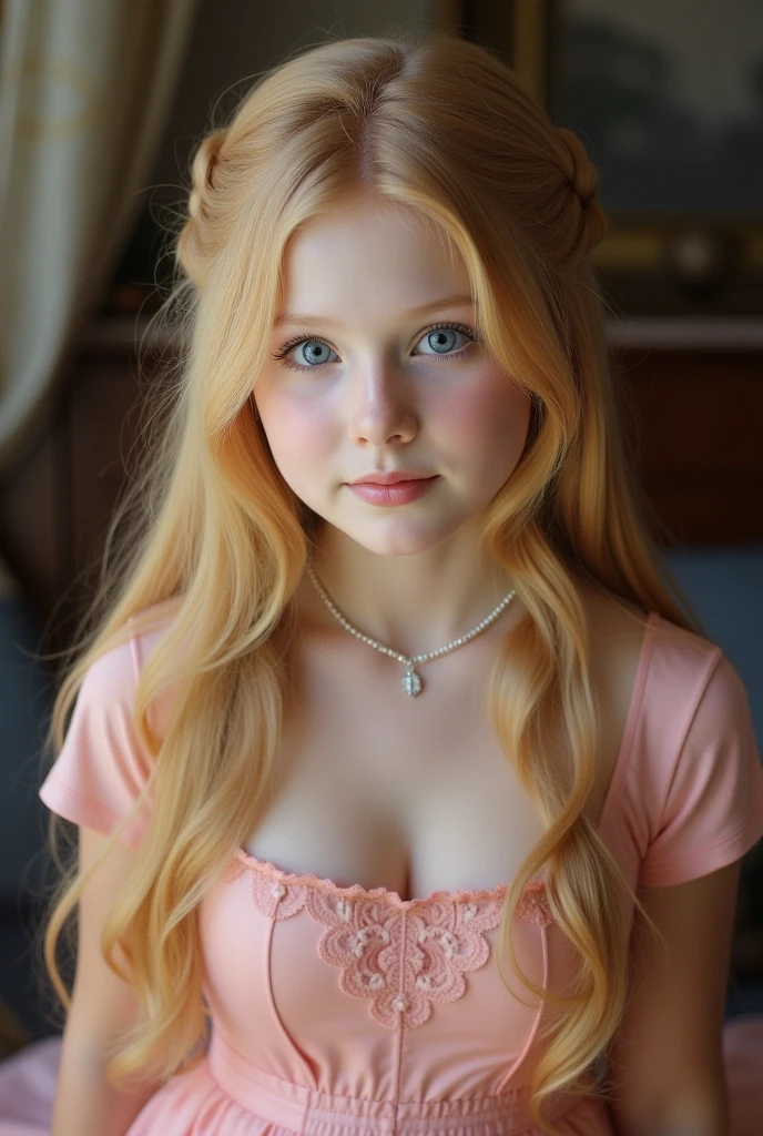 Young Irish princess with long ginger hair
And freckles
