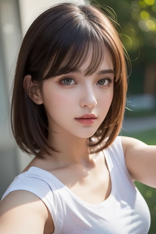 (Ultra-realistic), (figure), (High resolution), (8k), (Very detailed), (Best figure), (Beautiful and detailed), (Highest quality), (Super detailed), (masterpiece), (wallpaper), (Detailed face), alone, One Girl, watching viewer, Trendy summer clothes,Less exposure、Fine details, Detailed face, In the Dark, Deep Shadow, Modest, Pure Erotic Face Ace_v1, cool, short hair, Pointed diagonal bangs,driving