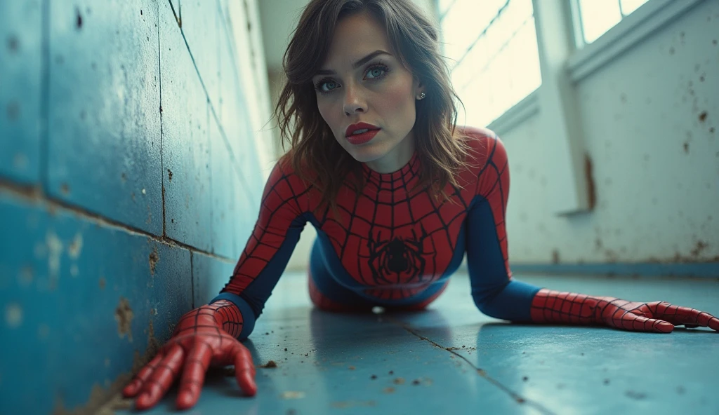 (1girl:1.3), pregnant, 19-year-old, Solo, __body-parts__, Official Art, Unified 8k Wallpapers, A highly detailed, Beautiful and aesthetic, beautiful, masterpiece, Best quality at best, hyperopia, masterpiece, ultra fine photography, Top Quality, The ultra-Highres, realistic realism, sunlights, full-body portrait, Stunning Beauty,, Dynamic Pose, a delicate face, Vivid Eyes, (from frontal), She wore a Spider-Man suit, It is wearing a red and black color scheme. spider, very detailed abandoned warehouse background, Detailed face, Detailed complex busy background, scruffy, splendid, milky, Very detailed skin, Realistic skin details, Visible Pores, sharp focus, volumetric fog, 8k uhd, DSLR, highs quality, film grain, Fair Skin, photo realism, lomography, A huge metropolis in a futuristic dystopia seen from below, translucency