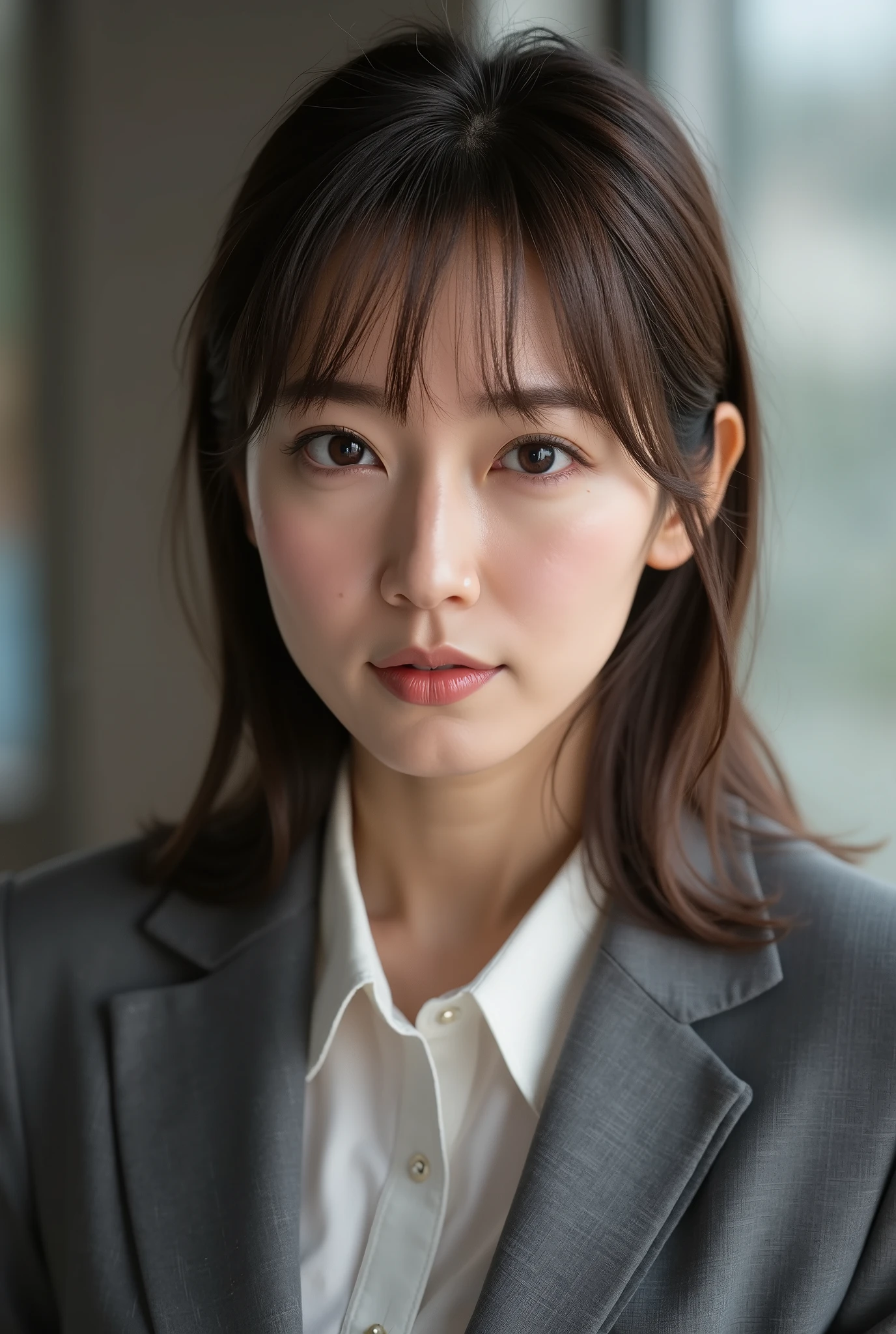 This is Lee Jae-kyung from MBC News.., serious expression,