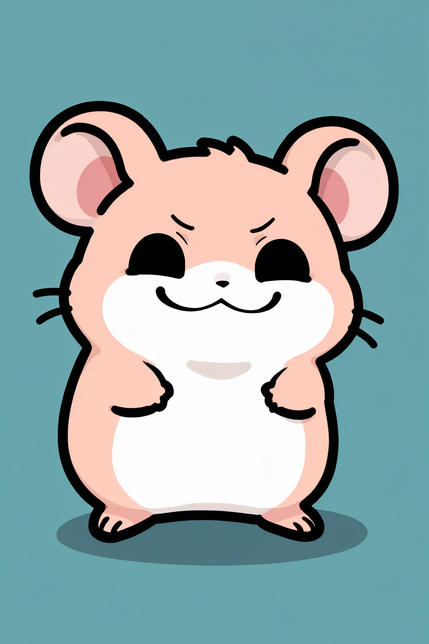 1Hamster, solo, mean face, mean smile