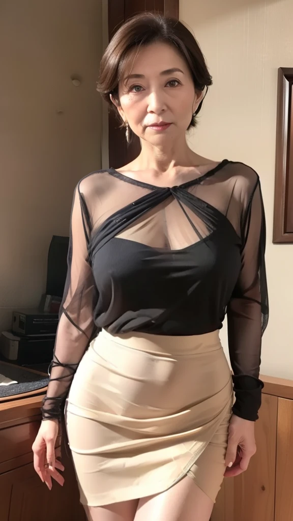 (((masterpiece:1.4, Best Quality:1.4, 8K, ultra high res, Physically Based Rendering))), Portrait, perfect style body, ultra Beautiful Sexy Japanese Woman, 24yo, Detailed large eyes, detailed thin eyebrows, Highlights in the eyes, no makeup, light brown ultra long hairhalf updo hair, spread hair, Slender beauty:1.4, ((gigantic breasts:1.6, sideboob, erect beautiful nipples)), breasts exposed, Slim abs, narrow waist, (smile:1.2), ((tight black mini dress:1.4, halterneck, sleeveless)), (pleated miniskirt, skirt lift), slim and long beauty legs, spread legs wide, (transparent black stockings:1.2), (no panties, beautiful pussy exposed, spread pussy:1.2, cum in pussy, pubic hair:1.4), (from below:1.5), backlit, night view:1.4,