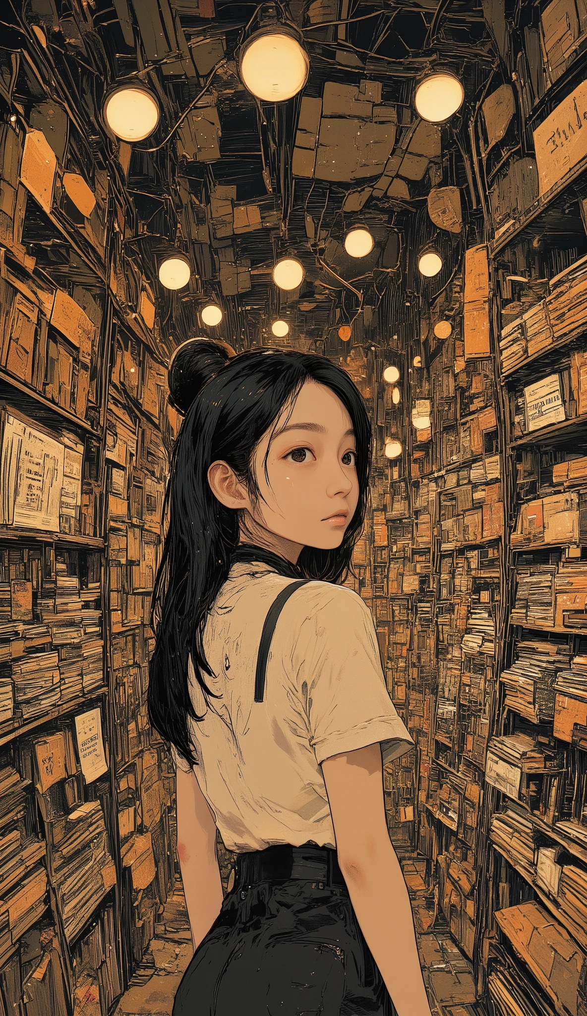 fisheye、record shelf, Tim Doyle , by Dickie Doyle , by Ken Elias , Infinite Records by Billy Colgan, straight long hair、full bangs、by Billy Corgan, Discogs, Jesse Richards , Douglas Smith , vinyl, by Dean Ellis, by Billy Colgan, , by David Donaldson, medium closeup, Inspired by Tim Doyle、、