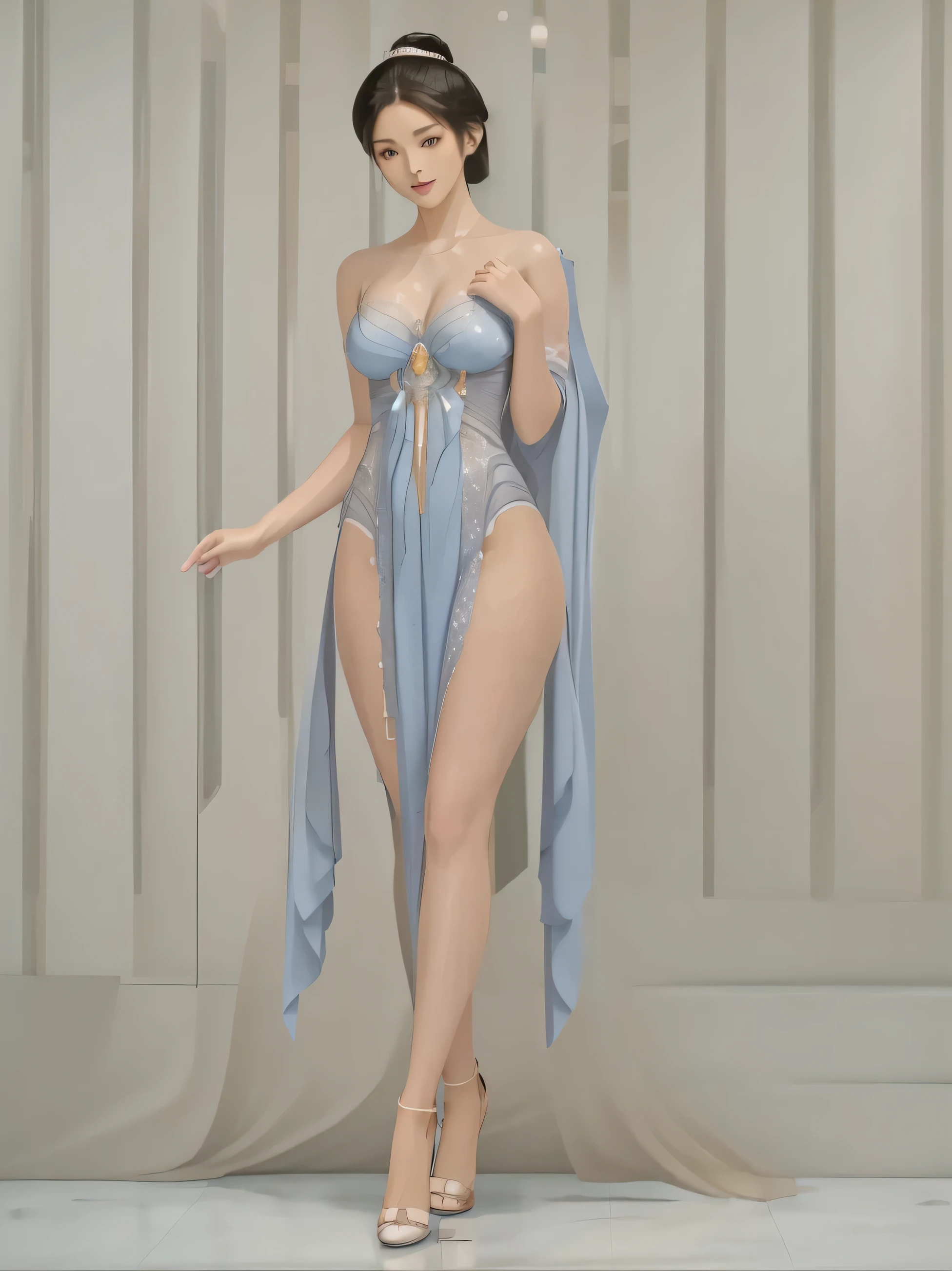 Photo, realistic, 8k, detailed, beautiful, sexy, transparent clothes, full body, smile, no underwear, seen --auto --s2