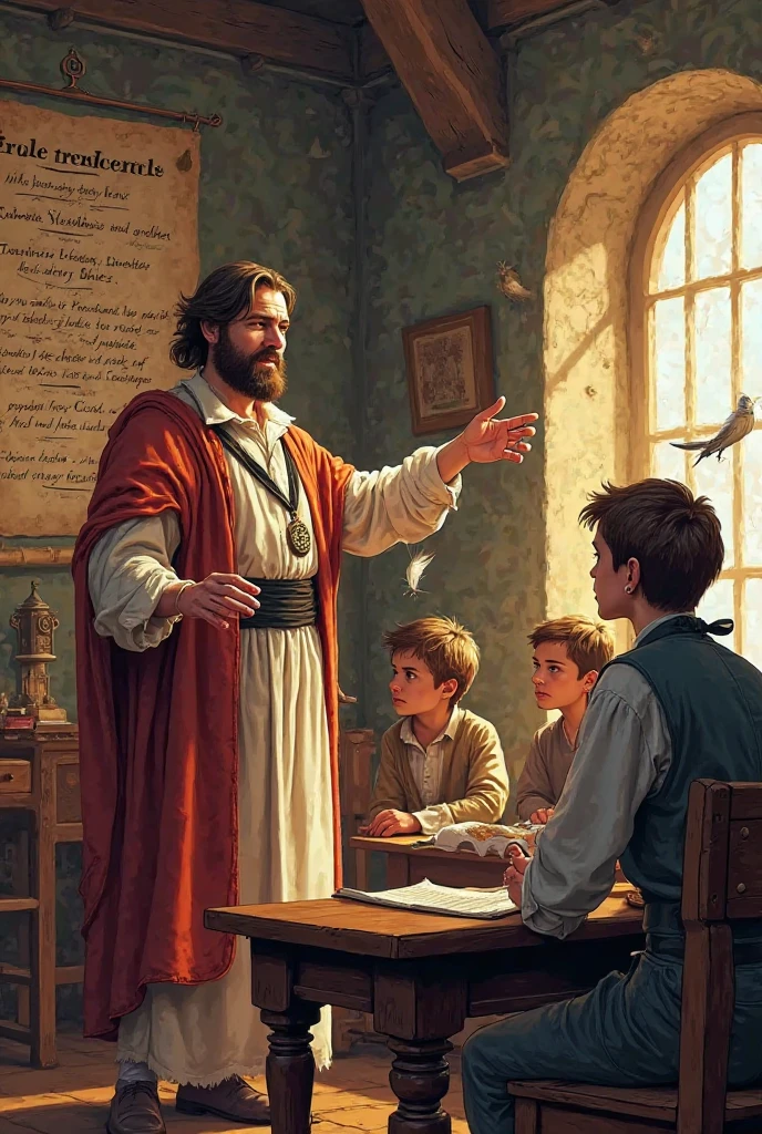 Saint John Bosco with children behind