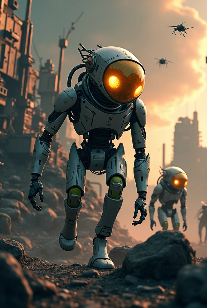 sci-fi, a corpse of a giant robot in the rain, Style-Petal, Style-Autumn, Style-Glass, full_body_shot, cinematic, volumetric lighting, subsurface scattering, (highly detailed:1.2), painting, <hypernet:LuisapVintage_v1:0.18>