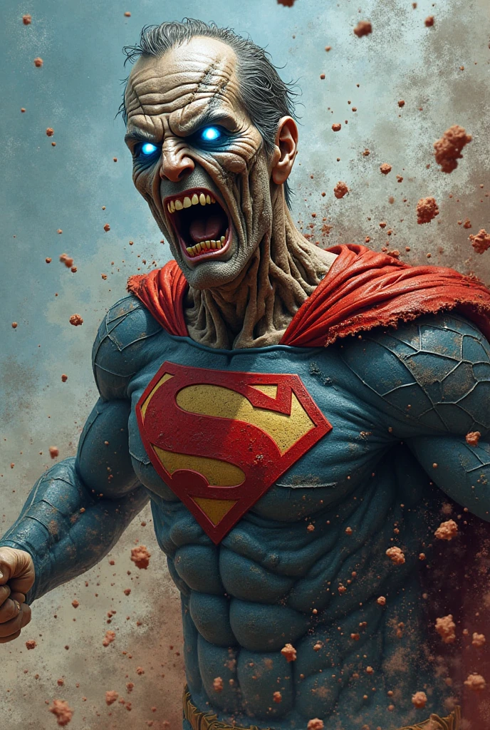 a photo of superman zombie, full shot, z4mbi portrait <lora:ZombiePortraitXL_v1:0.8>