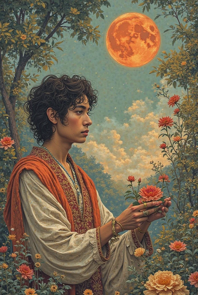 attractive young man with peonies, Russian condom, dream under the starry summer sky, Russian paraphernalia, from the shoulder, very colorful,
Best Improvisation, ((Mordecai-Ardon style!)), ((perfect full body detail)), magical naive art, primitivism, Protogen, crimson/stick
, ((best qualityer, work of art)), ((higher detail)), cru:1,1, 8K