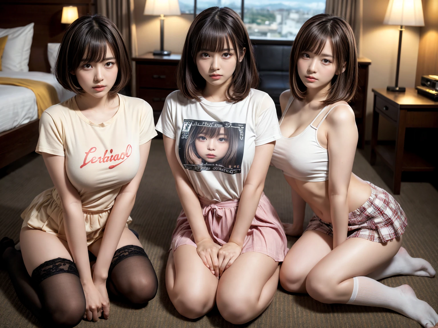 3 scared girls sitting on their knees in a crowded subway age 6 years 8 years and 12 years, beautiful and cute, de 6 anos NFSW cabelos grandes até a cintura olha inocente chorando boca aberta visualizar o espectador roupa de escola molhada blusa branca seios achatados pequenos mamilos a mostra blusa rasgada através da blusa mini saia mochila no chão, de 8 anos NFSW cabelos Bob com tranças mini blusa Blanca molha justa seios médios mostrar a través da blusa mamilos através da blusa inpinados cor rosa micro saia justa látex, 12 years old bob hair short red dress short tight huge breasts neglect of pink nipples ultra tight latex dress super short sad look received bukkake. Careless pink nipples showing, bukkake extremo, sem NFSW, (NFSW)
