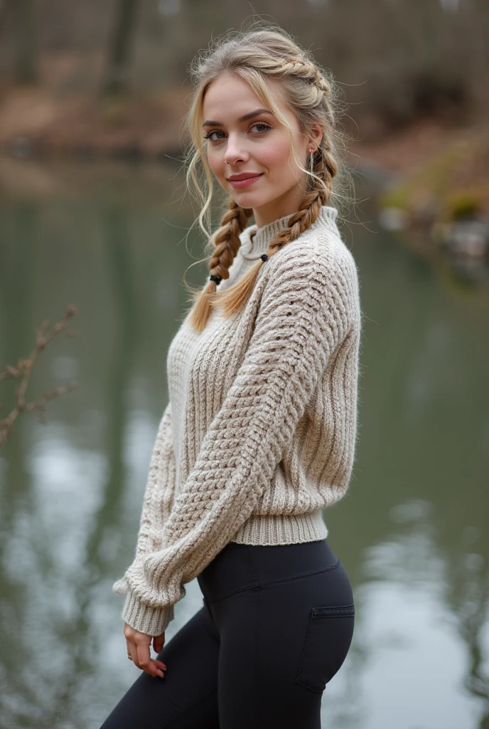 jmorr, turtleneck sweater, leggings, smiling, cold, comfortable