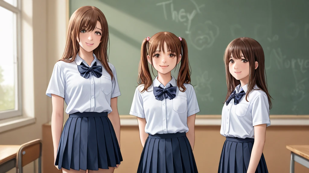whole body、skirt、White shirt、School、multiple