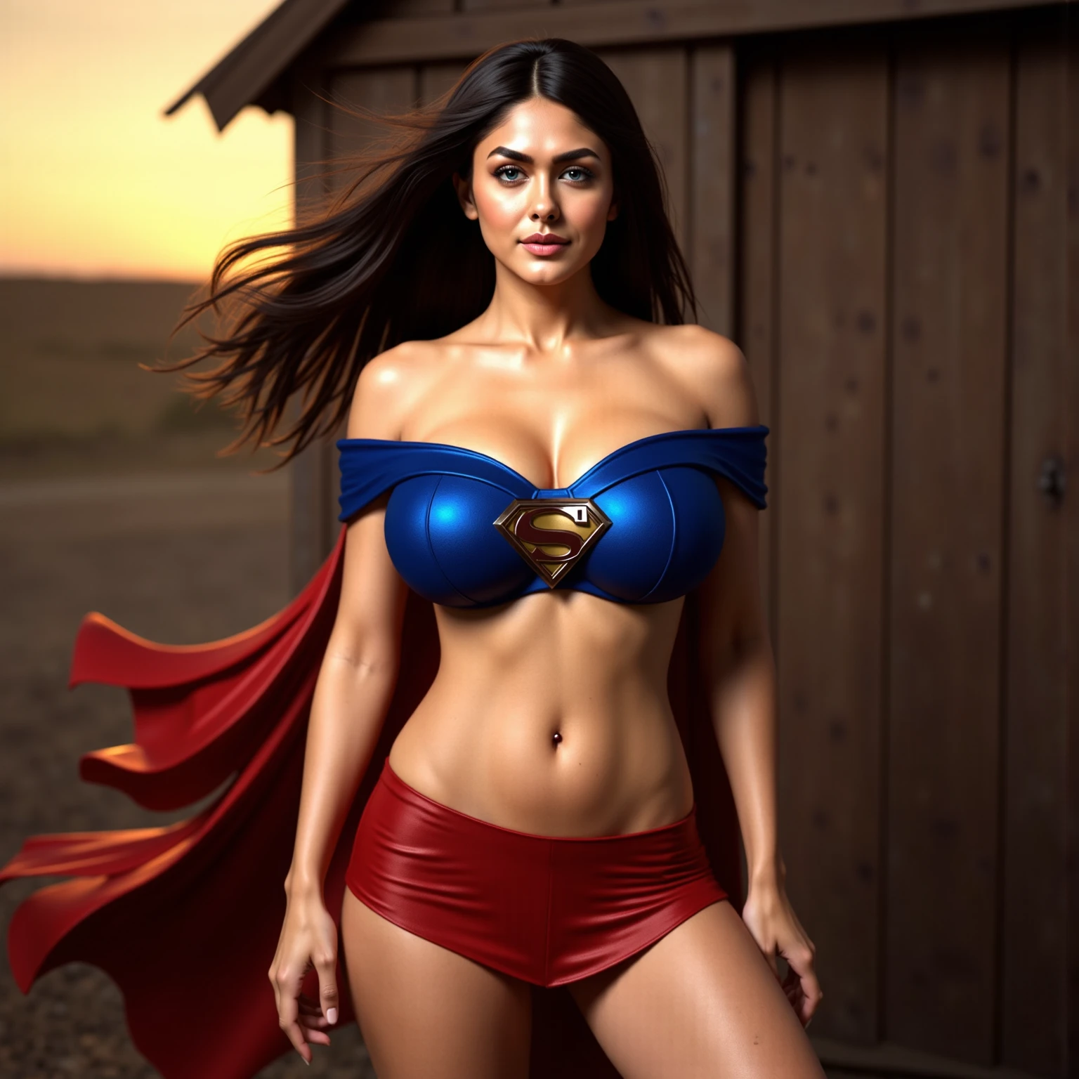 Aishwarya Rai as wonder woman showing chubby belly