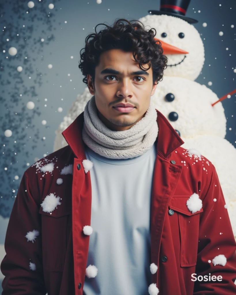 NSFW candid photograph, dg_Luis <lora:dg_Luis_v1:0.8> 18yo 1boy, stubble, , homoerotic, detailed realistic face, winter, snowball fight, playful, coat, pants