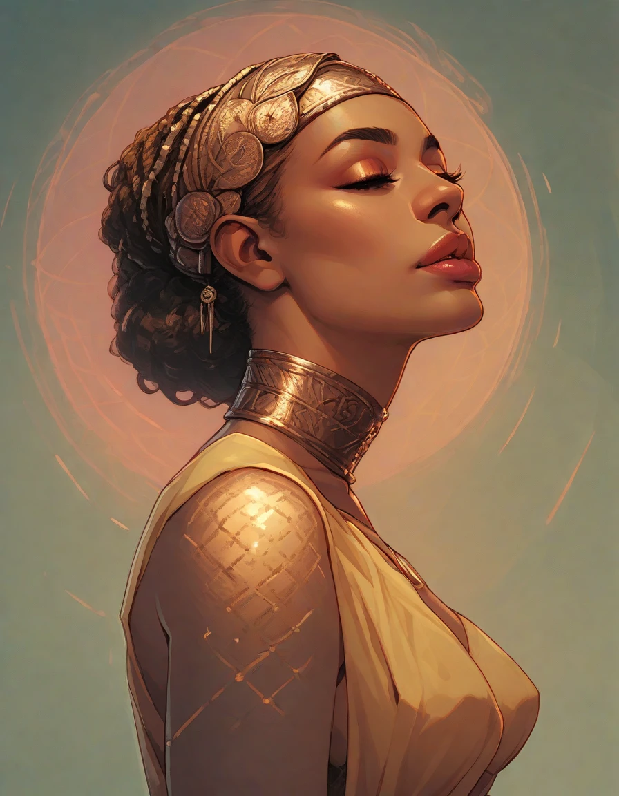 ((best qualityer)), ((work of art)), (detailded), face perfect, black female, Africana , full picture,very dark skin, head to head image