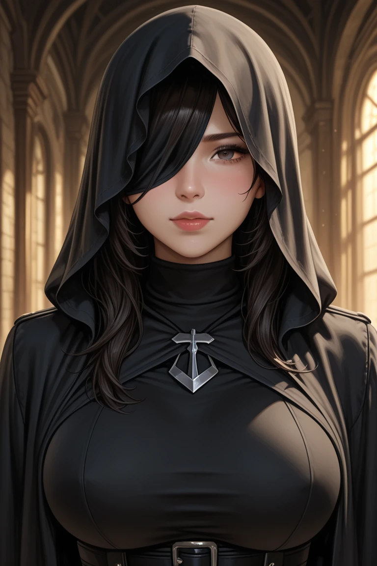 <lora:cultisthood:1.0>, edgCultist, woman wearing edgCultist_hood || masterpiece, perfect quality, sharp focus, shallow depth of field, 8k