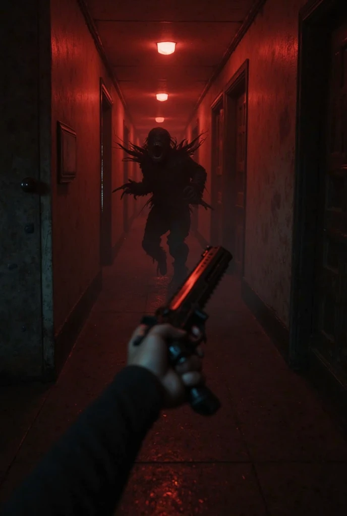 Create a banner for a YouTube channel inspired by scary video games like Outlast, call of duty zombies,subnautica, five night's at freddys