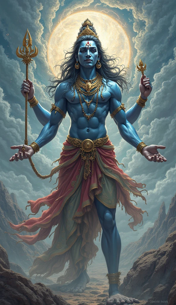 Lord Shiva 2d photo drawing 
