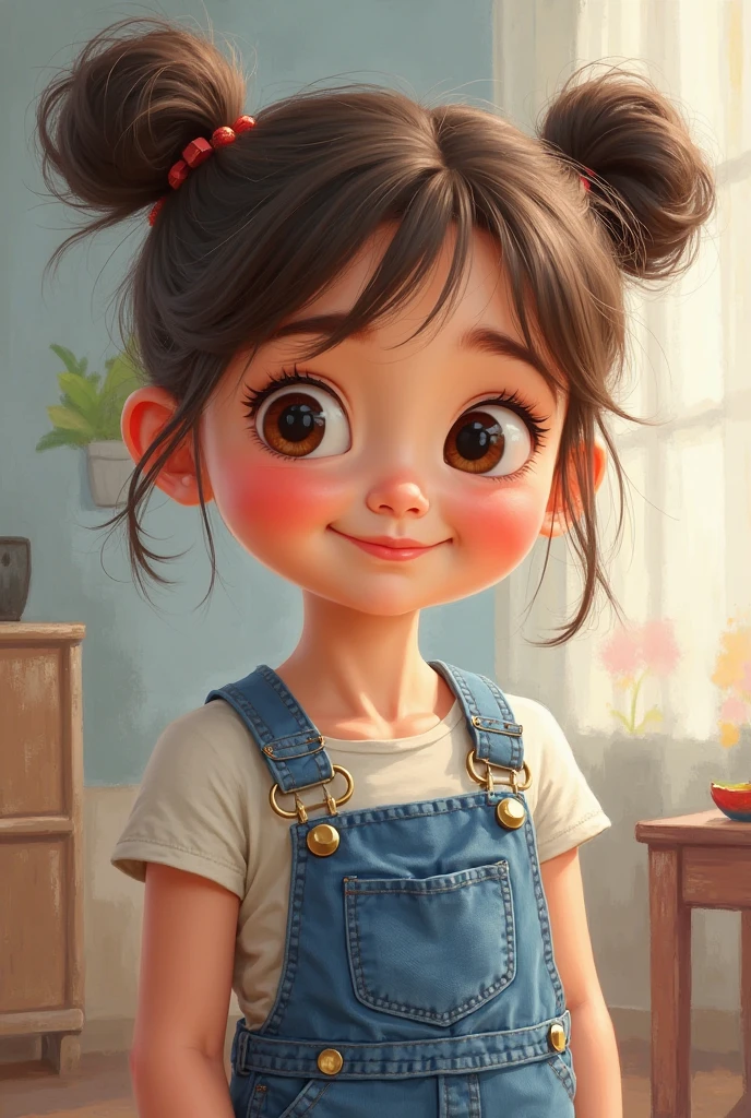 smile, Brown eyes, High resolution, anatomically correct, The best quality, High details, short hair, Brown hair, 1 child, 8k octane, movie, pixar,