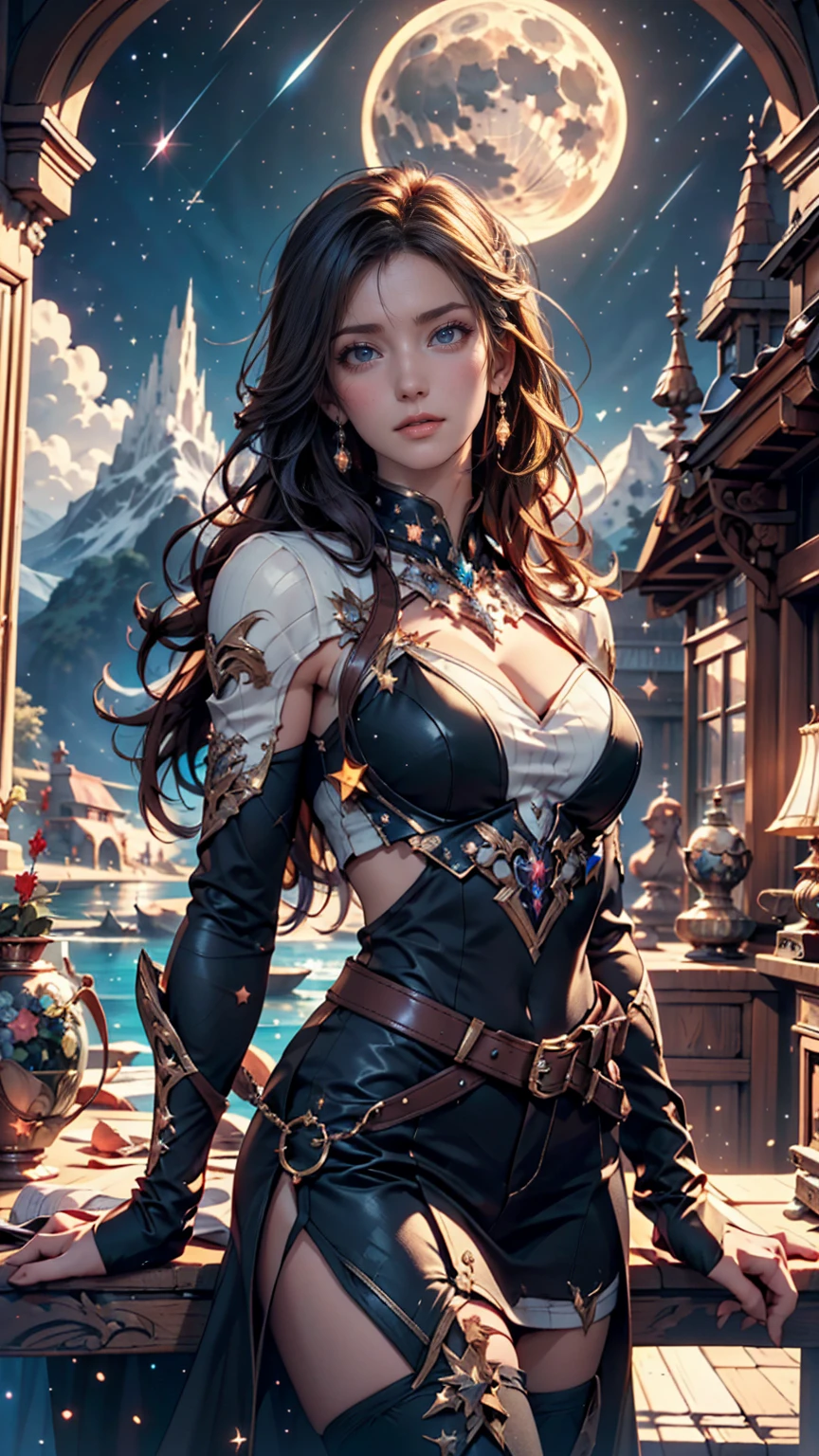 (Masterpiece - Ultra-detailed, very high resolution) Prepare to be enchanted by a true masterpiece that combines ultra-detailed art with high-resolution rendering. This work depicts a mesmerizing woman with very long black hair (1.3) and captivating light blue eyes (1.2), emanating an aura of elegance and mystery in Victorian settings. The intricate details and realistic textures invite you to explore every aspect of this enchanting composition. Woman wearing beautiful classic Victorian costume from the year 1878. Red lips. Happy face. Smiling. white dress. Dancing lightly, upper body, dynamic poses. Get ready to dive into a world where beauty and craftsmanship merge perfectly.