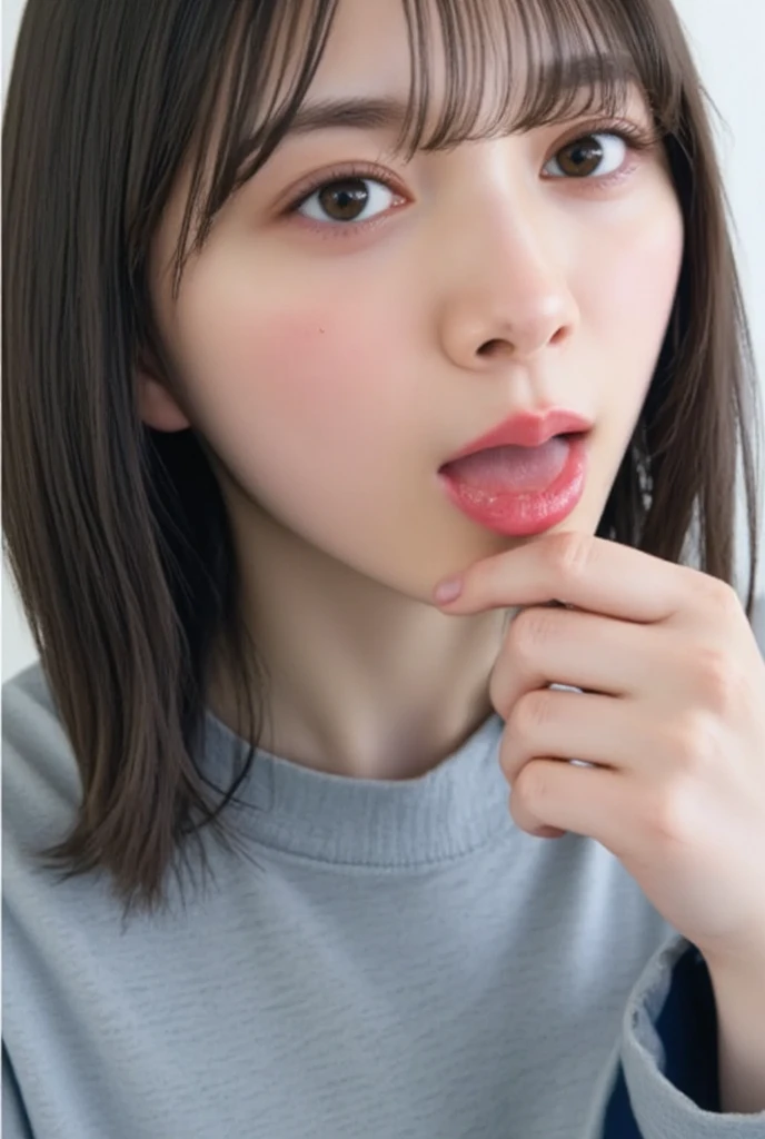 best quality, face focus, soft light, ultra high res, (photorealistic:1.4), RAW photo,
1japanese girl, 18 years old, solo, cute, (pupil, lights in the eyes), detailed beautiful face, (small chest),(high resolution detail of human skin texture),
(long hair),
indoor,
Damask Shirt Dress,
(portrait) Show me a woman stroking a man's penis (Holding a small penis on her fingers) (small penis) (handjob) (fingersjob) (stroking penis)
