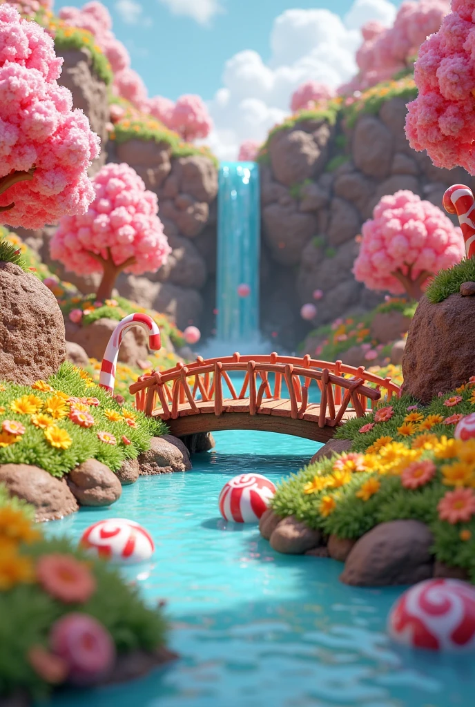 Make the colorful world made of candies with stones made of chocolate ...