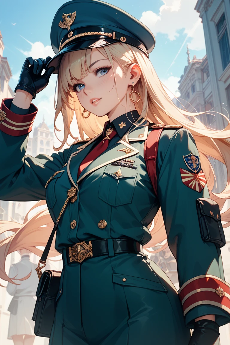 1 Pretty woman in military outfit