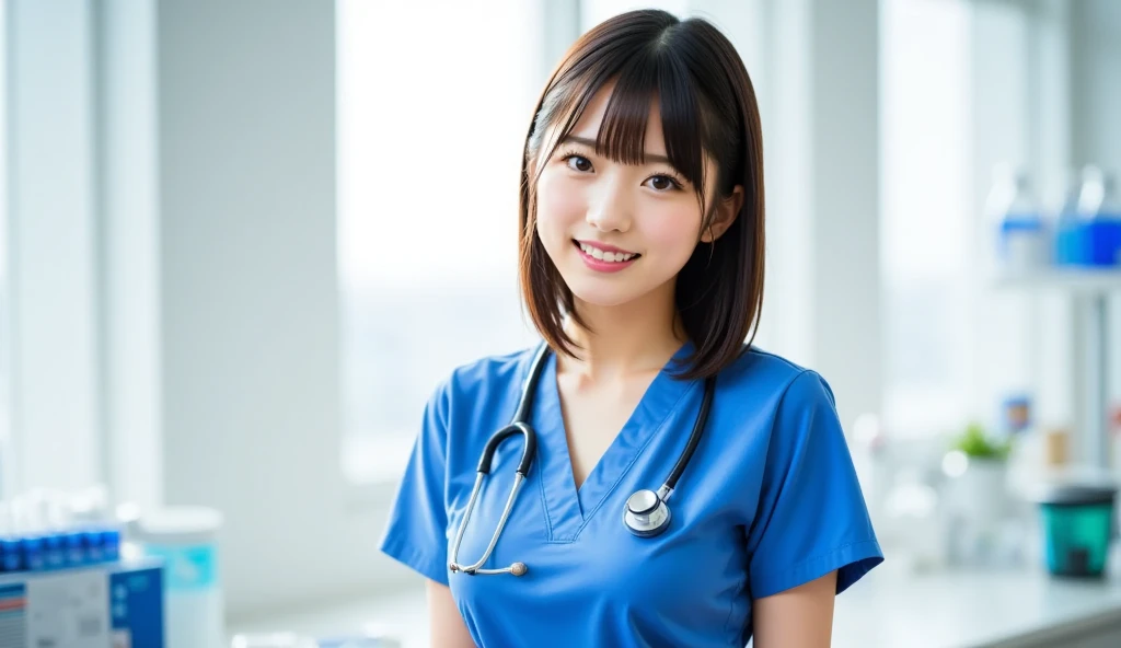 ((Highest quality)), ((masterpiece)), (detailed),Perfect Face,Japanese,Female doctor,White