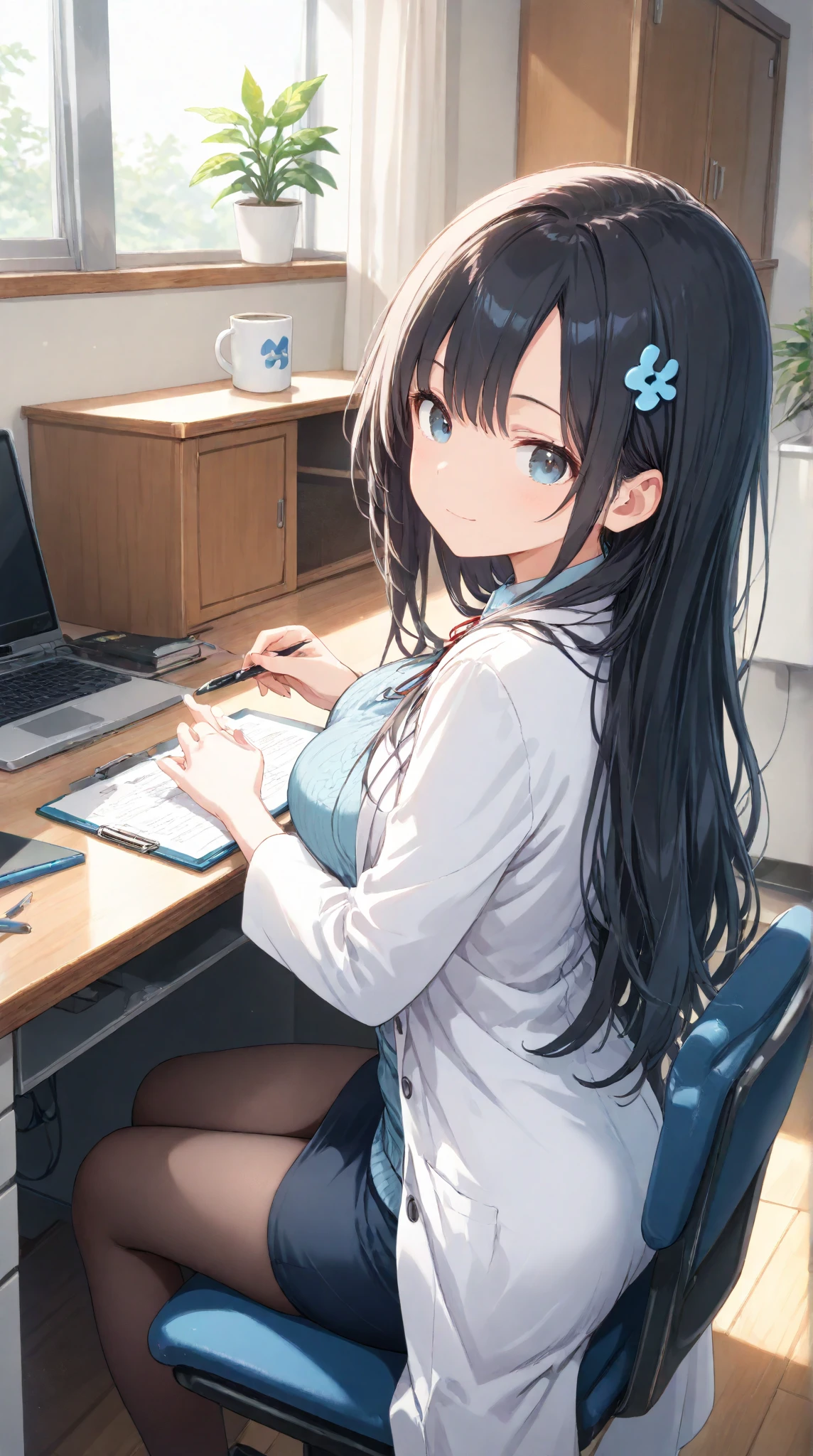 Woman working at computer