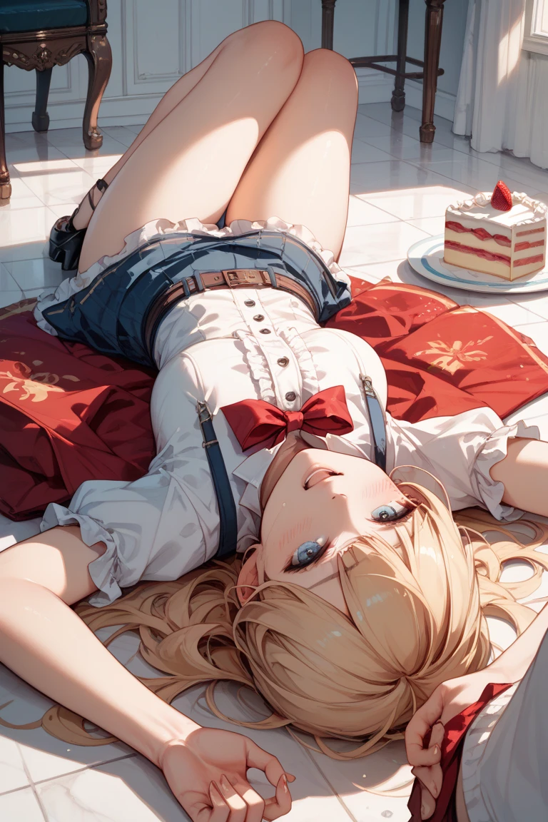 (from above:1.2),18 year old beautiful girl,Purplish blue eyes that dreamers desire,(Blonde hair) , small stature, (masutepiece:1.2, Best Quality),(finely detailed beautiful eye: 1.2),(beautifull detailed face),(perky chest:1.1),(pointed chest:1.2),(cakes magazine cover:1.5),(Best Illumination, extremely delicate and beautiful),sexy pose,Ultra Contrast,Braid a little around the ears, White long dress, (very detailed),(Raw photo, highest quality),(realistic, Photoreal:1.3), high detail, very detailed complex 3D rendering of face, (very detailed skin:1.2), dynamic angle, fire glow effect, professional lighting, side light, cinematic light, a super high resolution, 8K , best shadow, particles of light, Fine skin texture, detailed face, intricate details, Super detailed, shine, Please reconsider, full body,, beautiful face, shiny skin, thin, nice companion, delicate body, thin legs, cute apron, ((crawl on all fours:0.6)), beautiful back,little turn around, bend the body, the skirt is floating in the wind, Dark purple panties, thin Pubic hair ,highest quality, high resolution, Real World, Natural light, perfect Natural Light, ((the tip is protruding, areolas protruding)),Sweating,Wet,Wet crotch,Wet thighs,Realistic, (cute, perfect clothes: 1.3) ,narrow waist,(with sparkling eyes and a contagious smile), open mouth, looking at viewer,