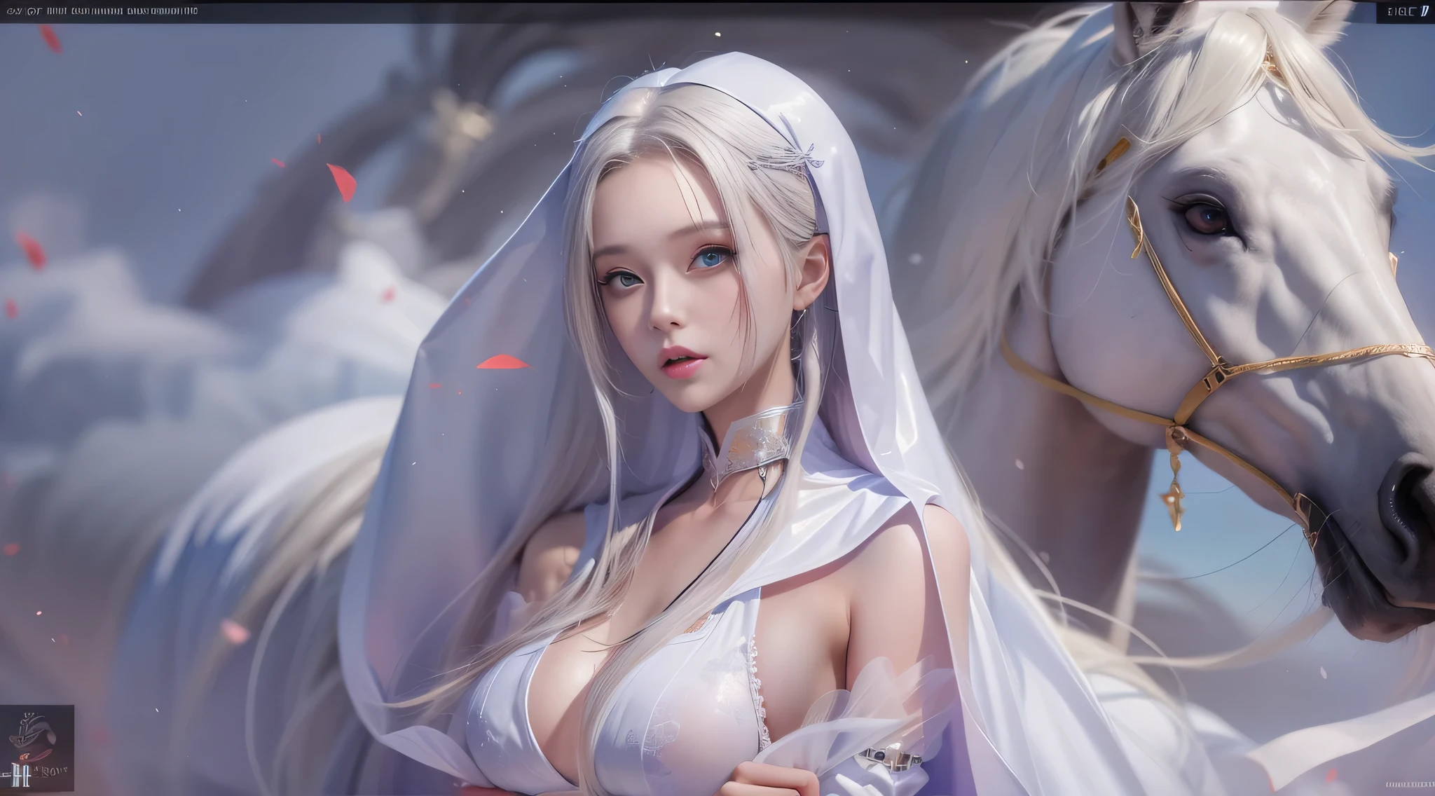 Professional , ​masterpiece、top-quality、photos realistic , depth of fields 、（White Gemstone Body:1.９),(Matte White、（cleavage of the breast）、Jewel Gold Weapon、Particles of light、Gemstone Body White:1.４),Gorgeous gold weapons ,（（ Dragon dense and gorgeous dragon sword）） , （demonic wings）   ,Bloody 、（（White hair））、（Castle background）、（demonic wings）、（（Gangle's forest background））、Beautiful Caucasian beauty、１a person、dynamic ungle,(((Two devil's horns on the head)))、Smaller head、Idle Smile、Thin and beautiful female hands、cleavage of the breast、Mystical expression、Light Effects、intense fighting、Wind-effect、magic circles、With the legendary magic wand、Dragon's tail、Black tattoos all over the body、