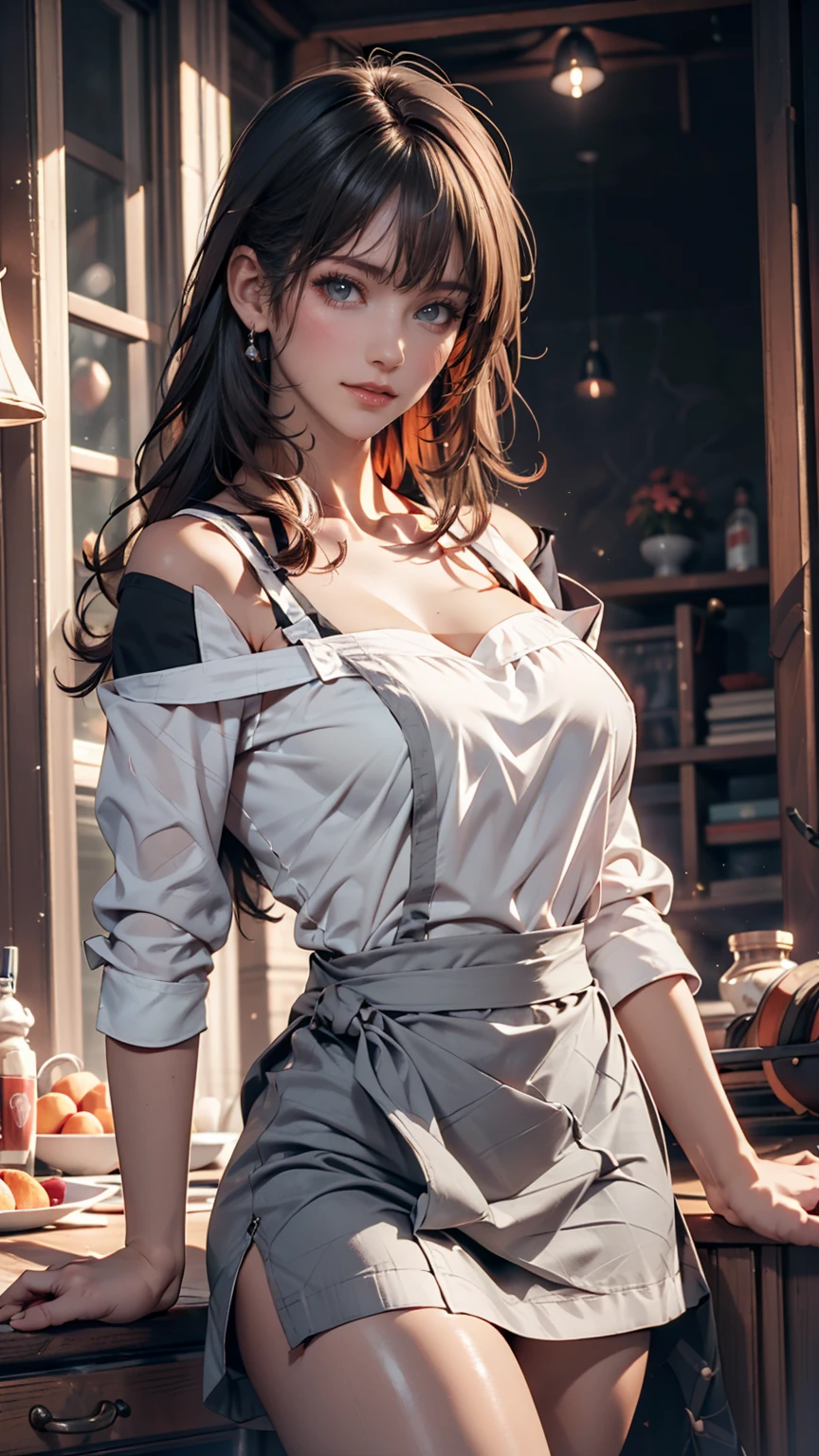 One girl,foot,a girl at building,(((building))), Braided bangs,Braided Ponytail,(alone:1.2),apron,Thick thighs,Side tie panties, Black Hair, 16 years old,View your viewers, sunlight,Hanfu,