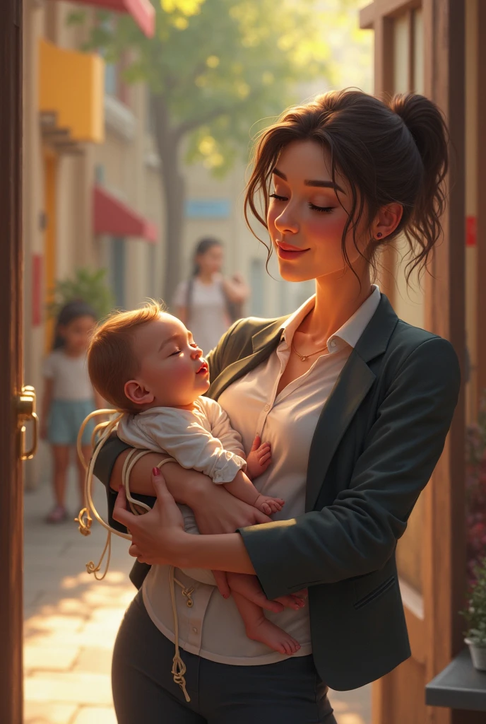 She feels very uncomfortable and there are no breastfeeding facilities in public places
