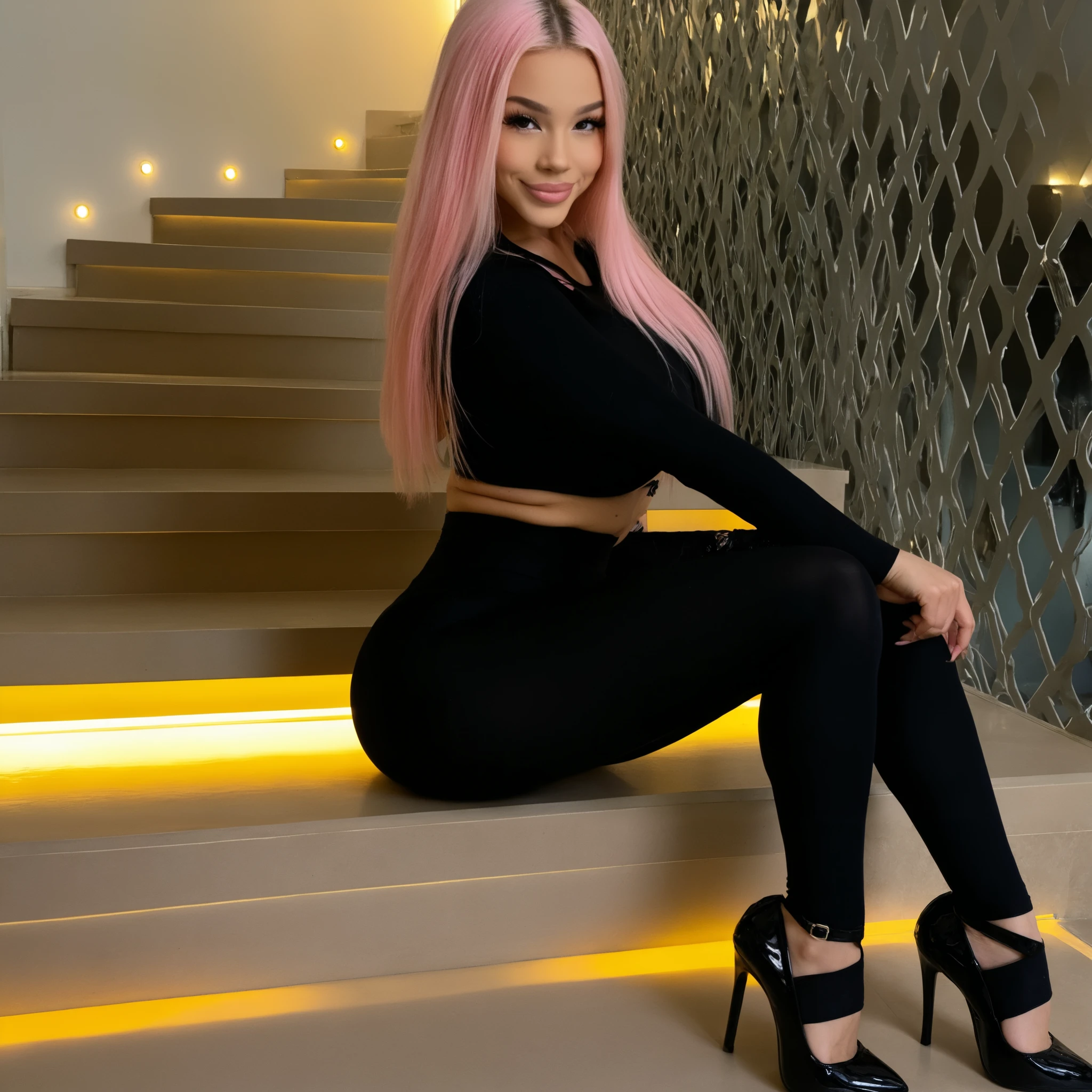 blonde woman in a pink and black outfit sitting on a white couch, auf einem teuren Sofa faulenzen, in einer Lounge sitzen, on a couch, Entspannen auf einer modernen Couch, Auf der Couch sitzen, auf dem Sofa sitzen, auf einer Couch sitzen, purple bridges with leggings, auf der Couch sitzen, aufgenommen im Jahr 2 0 2 0, hochwertiges Foto