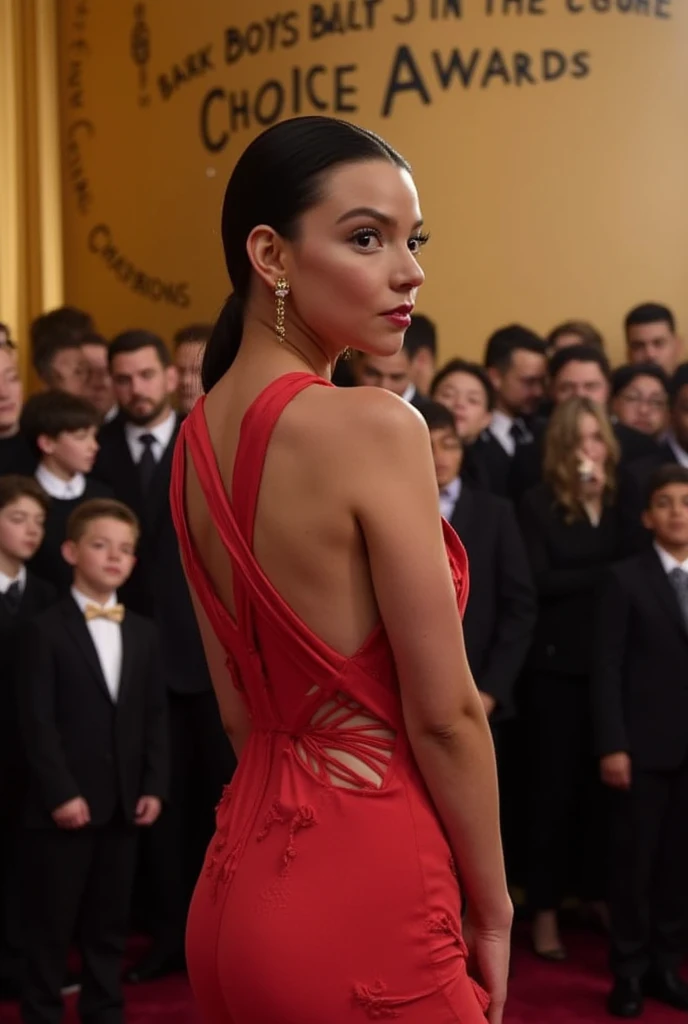 ((realism)), extremely high quality RAW photograph, detailed background, intricate, Exquisite details and textures, highly detailed, Photo of (Kristin Kreuk) wearing backless gown on the red carpet, ultra detailed photograph, warm lighting, artstation, 4k, sharp focus, high resolution, detailed skin, detailed eyes, 8k uhd, dslr, low harsh lighting, high quality, film grain, Fujifilm XT3,