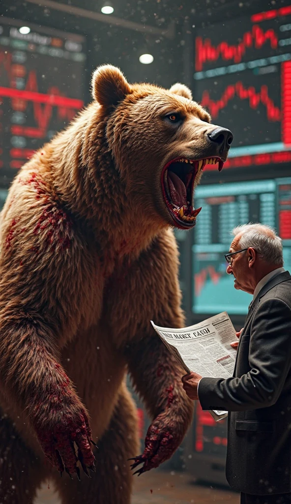 Bear at bear market and Jerome Powell