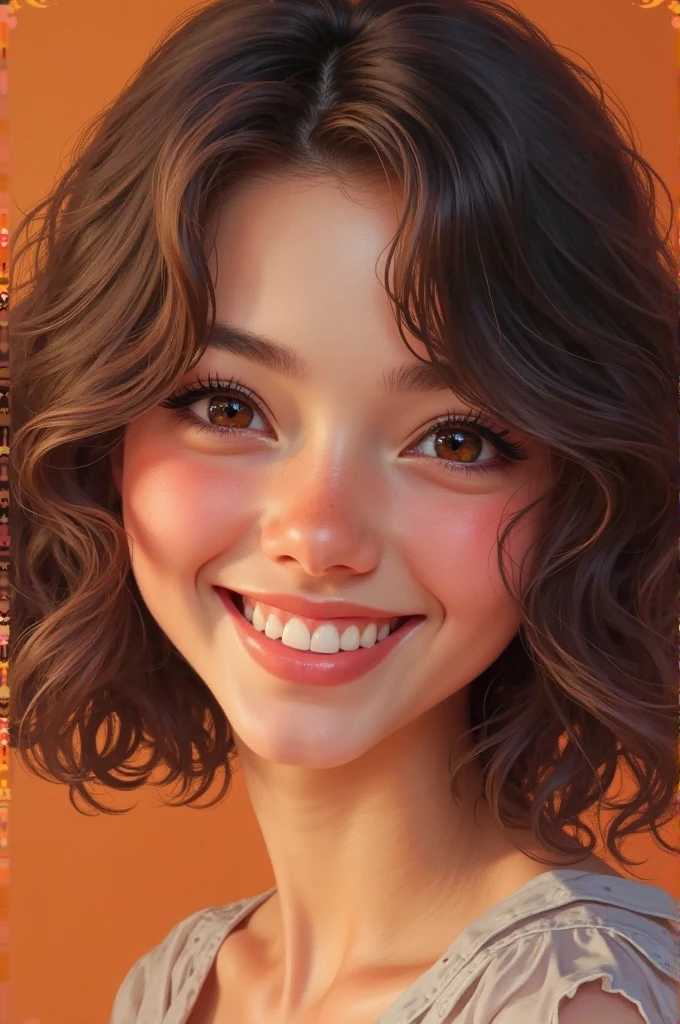 Um ganso com dentes, sorrindo.