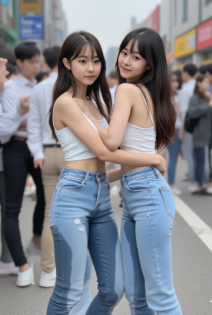 (Realistic、Like a photograph、Live Action、8K, Photorealistic, RAW Photos, Best image quality: 1.4), Single-lens reflex camera、RAW Photos, Highest quality, Realistic, 非常に詳細な CG Unity 8K 壁紙, Written boundary depth, Cinematic Light, Lens flare, Ray Tracing, Realistic backgroundform:1.4、White shirt:1.1、Best hip shot:1.4、Pleated skirt、Lift up the skirt、Panties with detailed lace)、((Ultra-dense skin))、 1 girl,Cute Japanese Girl、((whole body:1.5),(Touching breasts from behind:1.37、My butt is touched、Crazy behavior)、Looking back at the audience:1.1、Embarrassed look、Random hairstyle:1.2、I like that style、Pay attention to the details、Long Hair、The perfect outfit、(White skin)、Beautiful legs:1.1,Standing in the subway((((I can see her panties))))
